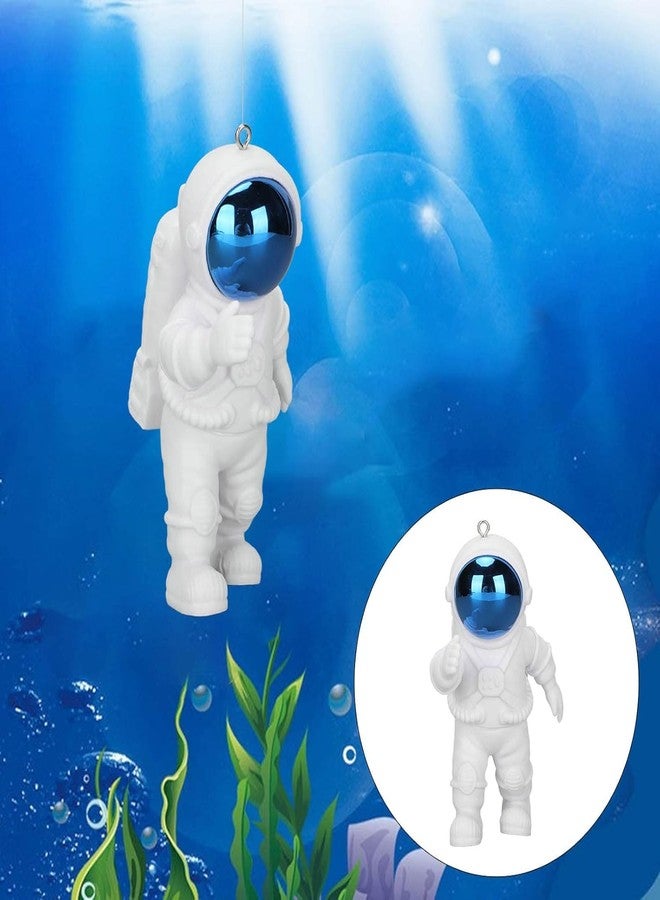 WinldMonmo 1 Pack Blue-White Floating Aquarium Decorations - Cute Astronaut Figurines for Fish Tanks, Safe Resin Underwater Ornaments for Freshwater/Saltwater, Home/ Office Aquascaping Fish Tank Accessories - Image 2